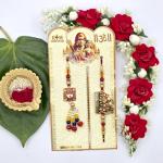 Divine Ram Darbar & Traditional Square Stone Rakhi Set for Brothers