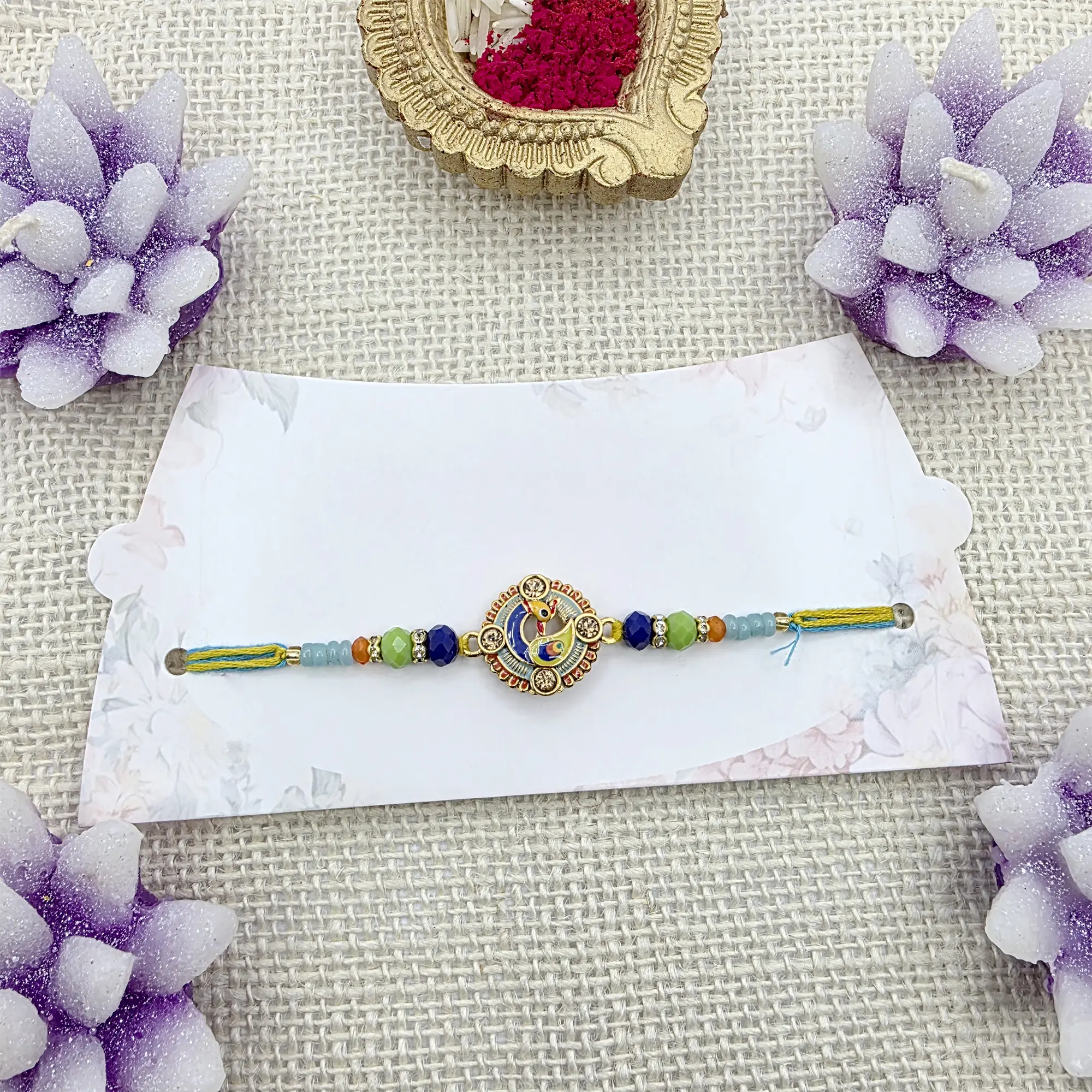 Elegant Peacock Rakhi Bracelet