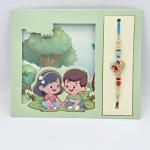 Elegant Peacock Rakhi with Bead Accents