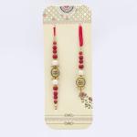 Elegant Rakhi Set: Bhai and Bhabhi Rakhi Set with Decorative Details