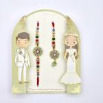 Bhaiya Bhabhi Rakhi Set - Bride & Groom Design