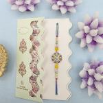 Exquisite Beaded & Crystal Flower Rakhi