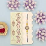 Exquisite Beaded & Crystal Flower Rakhi