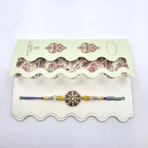 Exquisite Beaded & Crystal Flower Rakhi