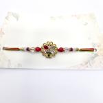 Exquisite Gemstone Flower Rakhi