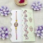 Floral Rakhi with Delicate Bead Accents