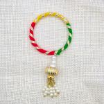 Handcrafted Tricolor Rakhi with Pearl Tassel