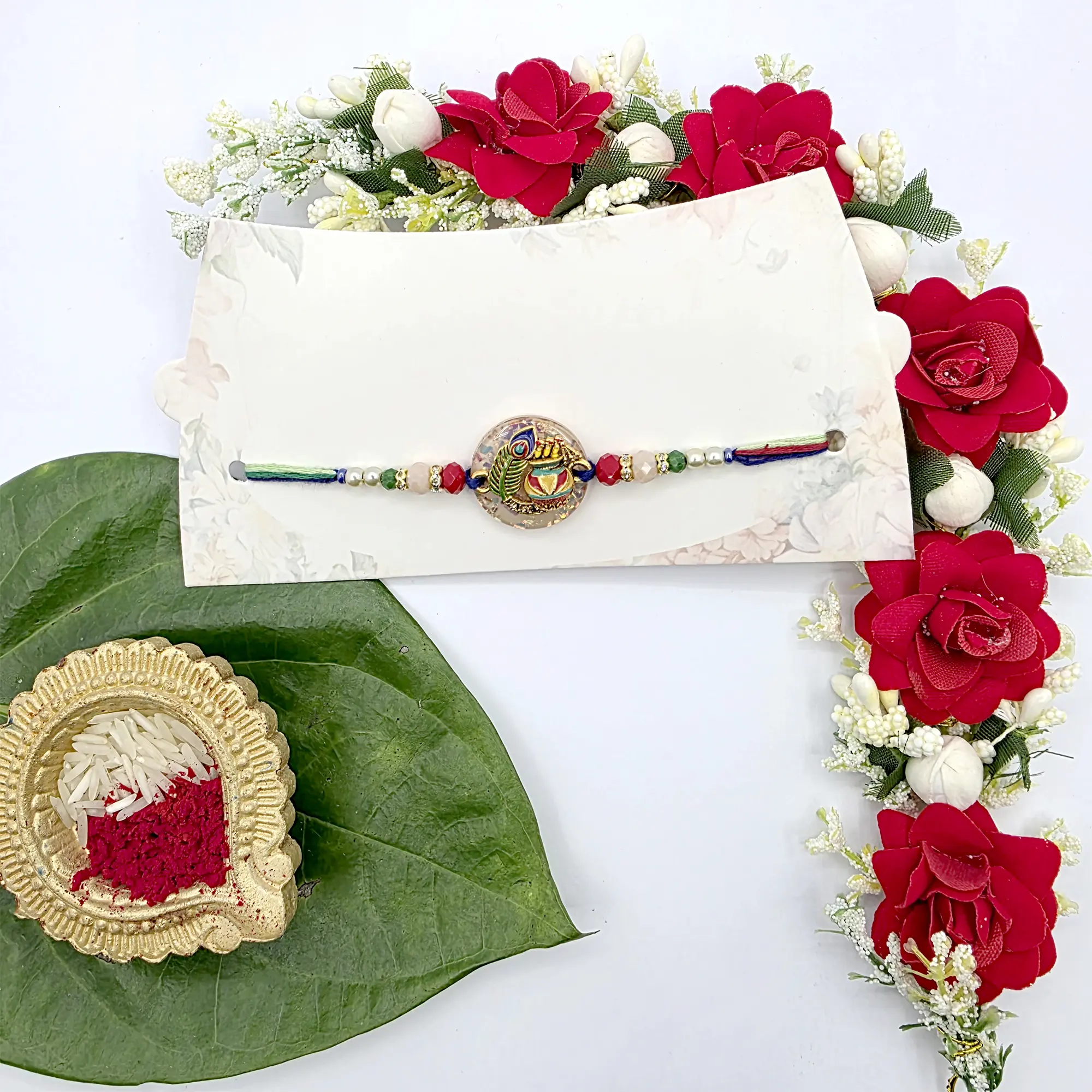 Elegant Peacock Feather Rakhi for Raksha Bandhan