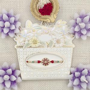 Rakhi with Pearl and Crystal Accents