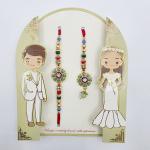 Bhaiya Bhabhi Rakhi Set - Bride & Groom Design