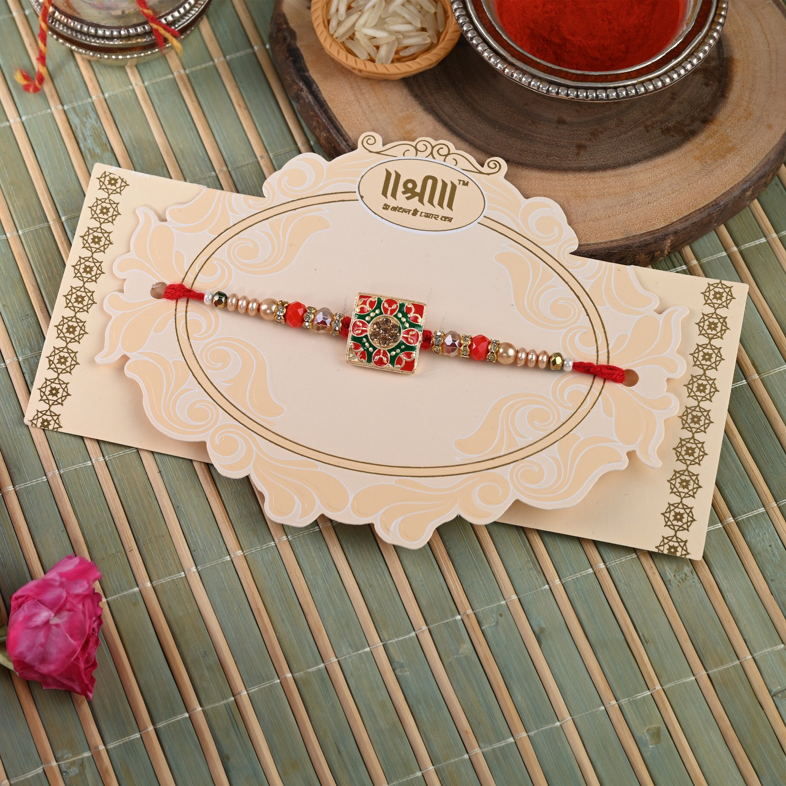 Meenakari Pendent Rakhi