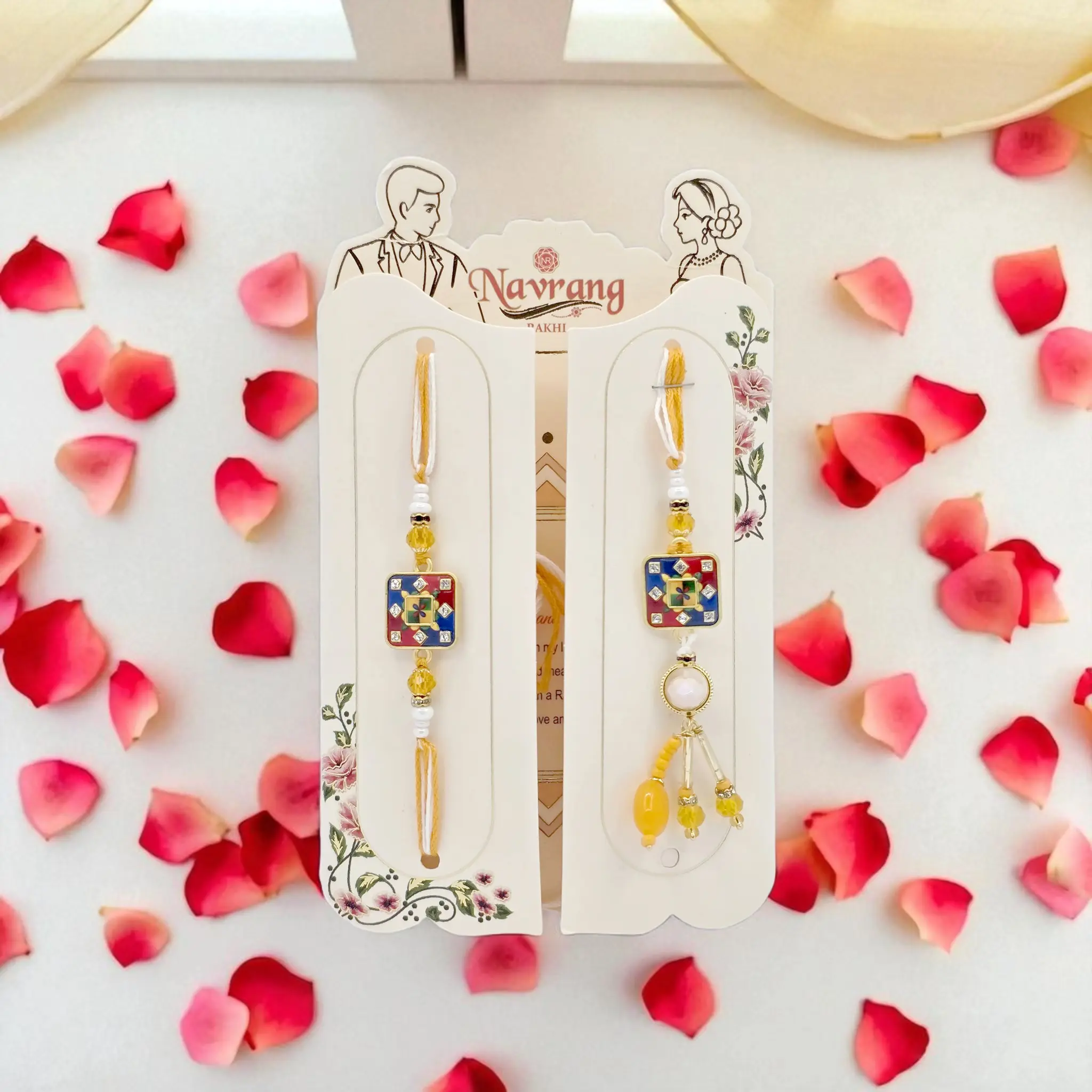 Elegant Square Rakhi Set for Raksha Bandhan