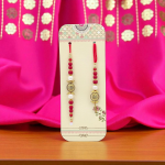 Elegant Rakhi Set: Bhai and Bhabhi Rakhi Set with Decorative Details