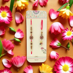 Elegant Rakhi Set for Brother & Bhabhi