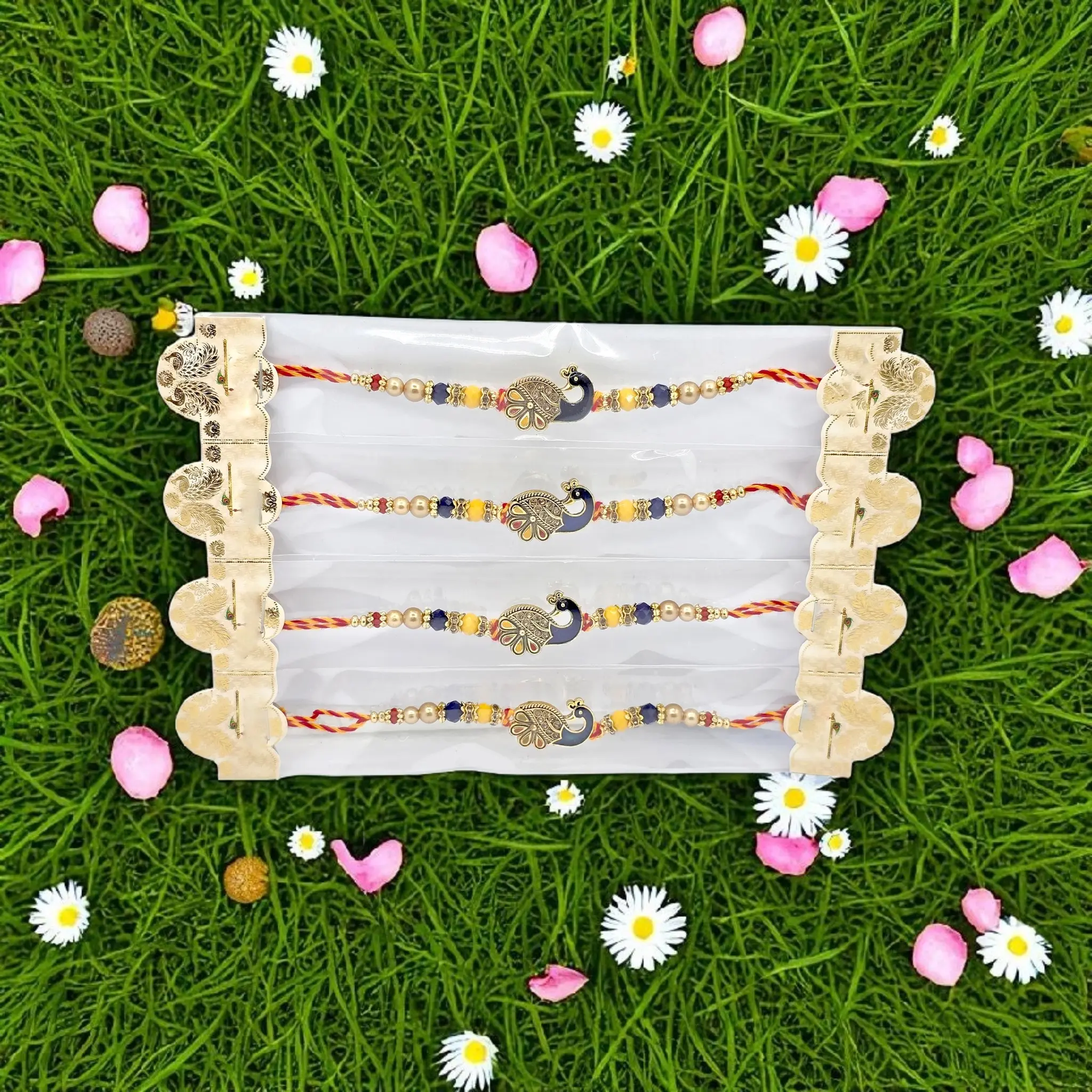 Exquisite Peacock Rakhi Set