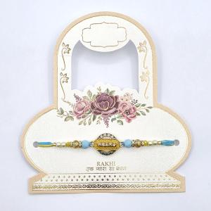 Elegant Beaded Rakhi with Decorative Centerpiece