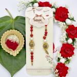 Elegant Rakhi Set: Bhai and Bhabhi Rakhi Set with Decorative Details