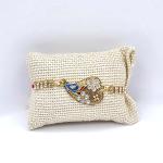 Elegant Rhinestone Peacock Rakhi - Golden Detail