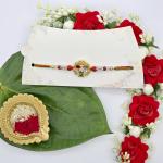 Exquisite Gemstone Flower Rakhi