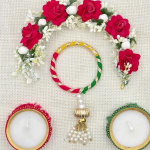 Handcrafted Tricolor Rakhi with Pearl Tassel