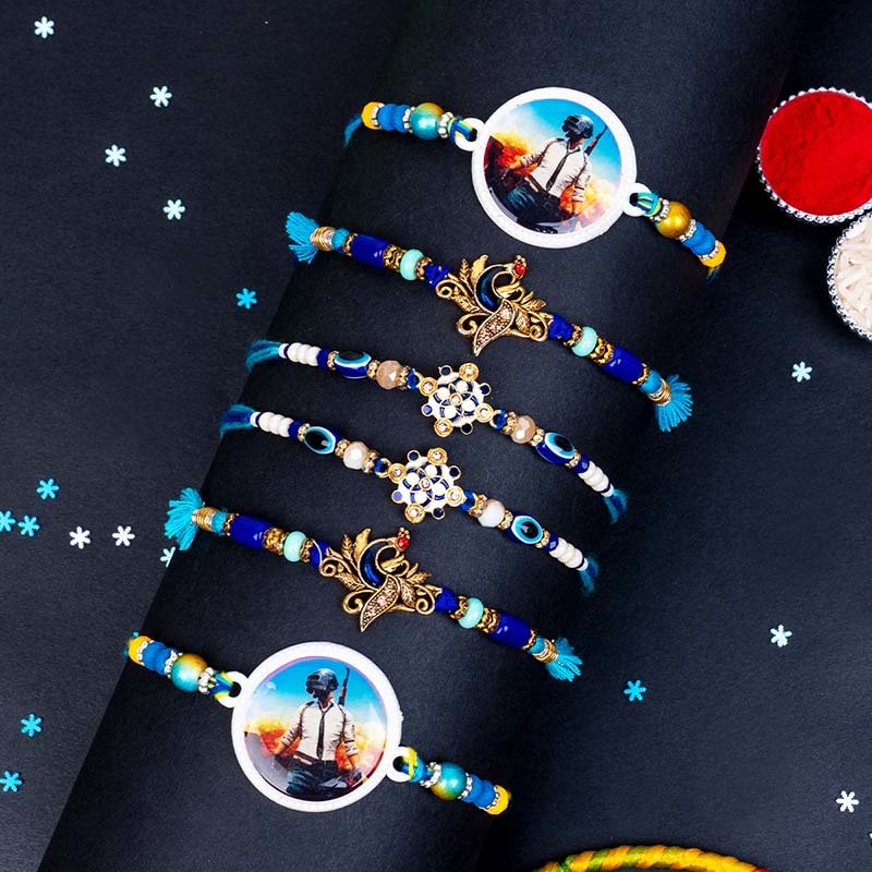 Set of 6 Eye-Catching Designer Rakhis