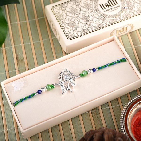 Silver Flute Krishna Rakhi