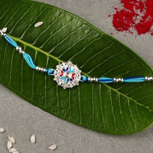 Silver Moti Rakhi